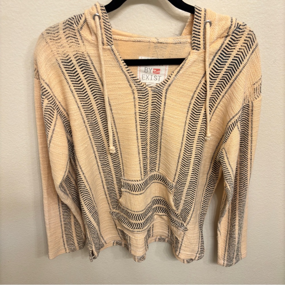 Beach By Exist Poncho Hoodie Coastal Boho